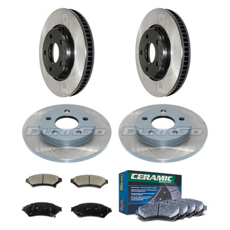 DuraGo® - Electrophoretic Coated Plain Front and Rear Brake Kit with Ceramic Pads