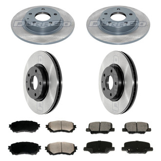 DuraGo® - Electrophoretic Coated Plain Front and Rear Brake Kit with Ceramic Pads