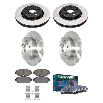 DuraGo® - Electrophoretic Coated Plain Front and Rear Brake Kit with Ceramic Pads