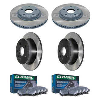 DuraGo® - Electrophoretic Coated Plain Front and Rear Brake Kit with Ceramic Pads
