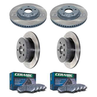 DuraGo® - Electrophoretic Coated Plain Front and Rear Brake Kit with Ceramic Pads