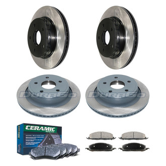 DuraGo® - Electrophoretic Coated Plain Front and Rear Brake Kit with Ceramic Pads