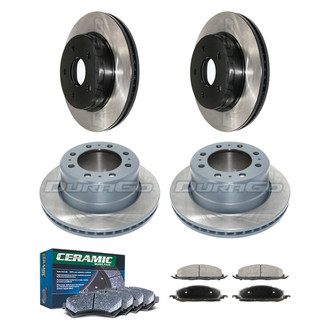 DuraGo® - Electrophoretic Coated Plain Front and Rear Brake Kit with Ceramic Pads