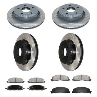 DuraGo® - Electrophoretic Coated Plain Front and Rear Brake Kit with Ceramic Pads