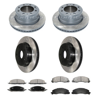 DuraGo® - Electrophoretic Coated Plain Front and Rear Brake Kit with Ceramic Pads