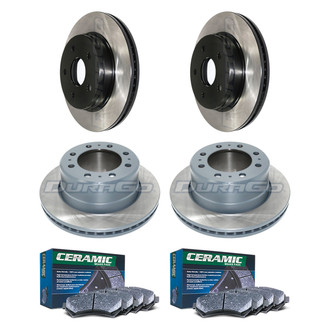 DuraGo® - Electrophoretic Coated Plain Front and Rear Brake Kit with Ceramic Pads