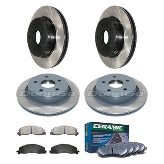 DuraGo® - Electrophoretic Coated Plain Front and Rear Brake Kit with Ceramic Pads