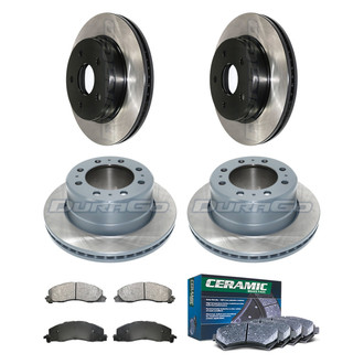 DuraGo® - Electrophoretic Coated Plain Front and Rear Brake Kit with Ceramic Pads