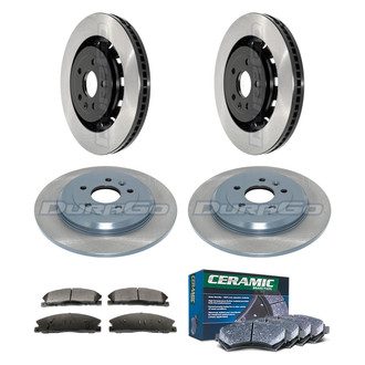 DuraGo® - Electrophoretic Coated Plain Front and Rear Brake Kit with Ceramic Pads