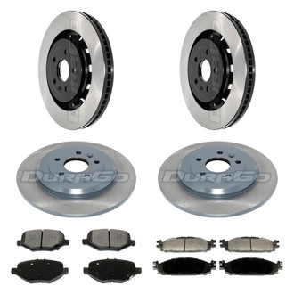 DuraGo® - Electrophoretic Coated Plain Front and Rear Brake Kit with Ceramic Pads