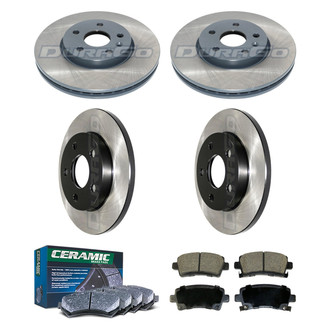 DuraGo® - Electrophoretic Coated Plain Front and Rear Brake Kit with Ceramic Pads