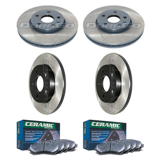DuraGo® - Electrophoretic Coated Plain Front and Rear Brake Kit with Ceramic Pads