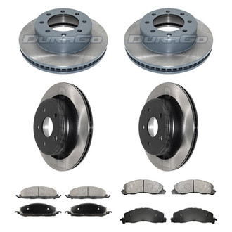 DuraGo® - Electrophoretic Coated Plain Front and Rear Brake Kit with Ceramic Pads