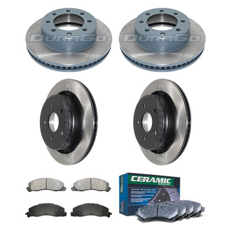 DuraGo® - Electrophoretic Coated Plain Front and Rear Brake Kit with Ceramic Pads
