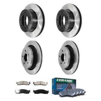 DuraGo® - Electrophoretic Coated Plain Front and Rear Brake Kit with Ceramic Pads