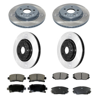DuraGo® - Electrophoretic Coated Plain Front and Rear Brake Kit with Ceramic Pads