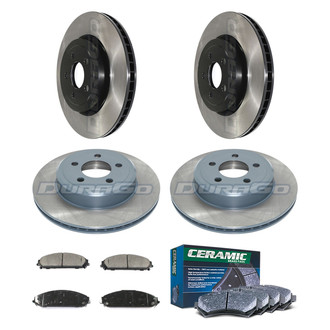 DuraGo® - Electrophoretic Coated Plain Front and Rear Brake Kit with Ceramic Pads