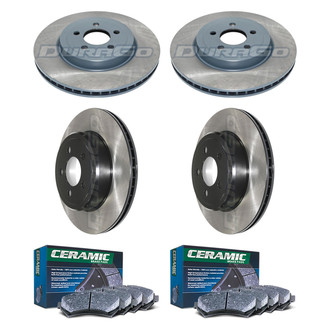 DuraGo® - Electrophoretic Coated Plain Front and Rear Brake Kit with Ceramic Pads