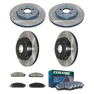 DuraGo® - Electrophoretic Coated Plain Front and Rear Brake Kit with Ceramic Pads
