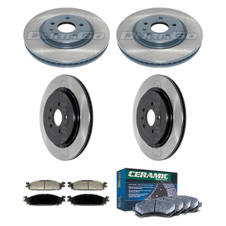 DuraGo® - Electrophoretic Coated Plain Front and Rear Brake Kit with Ceramic Pads