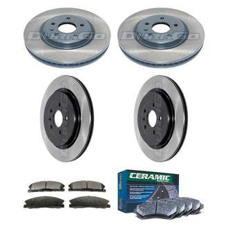 DuraGo® - Electrophoretic Coated Plain Front and Rear Brake Kit with Ceramic Pads