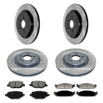 DuraGo® - Electrophoretic Coated Plain Front and Rear Brake Kit with Ceramic Pads