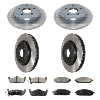 DuraGo® - Electrophoretic Coated Plain Front and Rear Brake Kit with Ceramic Pads