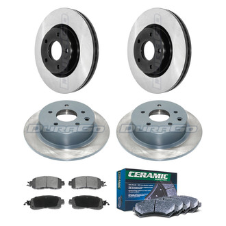 DuraGo® - Electrophoretic Coated Plain Front and Rear Brake Kit with Ceramic Pads