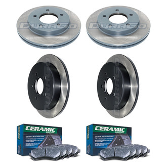 DuraGo® - Electrophoretic Coated Plain Front and Rear Brake Kit with Ceramic Pads