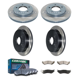 DuraGo® - Electrophoretic Coated Plain Front and Rear Brake Kit with Ceramic Pads