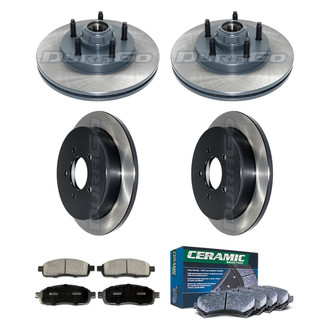 DuraGo® - Electrophoretic Coated Plain Front and Rear Brake Kit with Ceramic Pads