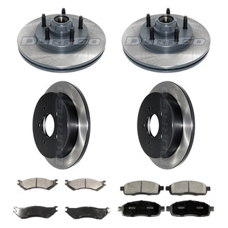 DuraGo® - Electrophoretic Coated Plain Front and Rear Brake Kit with Ceramic Pads