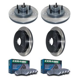 DuraGo® - Electrophoretic Coated Plain Front and Rear Brake Kit with Ceramic Pads