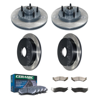 DuraGo® - Electrophoretic Coated Plain Front and Rear Brake Kit with Ceramic Pads