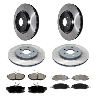 DuraGo® - Electrophoretic Coated Plain Front and Rear Brake Kit with Ceramic Pads