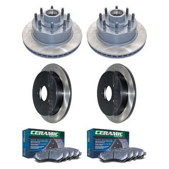 DuraGo® - Electrophoretic Coated Plain Front and Rear Brake Kit with Ceramic Pads
