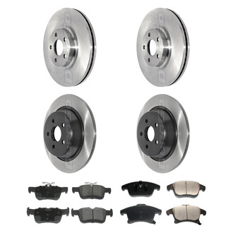 DuraGo® - Electrophoretic Coated Plain Front and Rear Brake Kit with Ceramic Pads