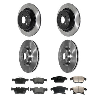 DuraGo® - Electrophoretic Coated Plain Front and Rear Brake Kit with Ceramic Pads