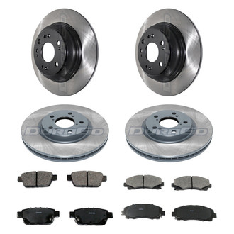 DuraGo® - Electrophoretic Coated Plain Front and Rear Brake Kit with Ceramic Pads