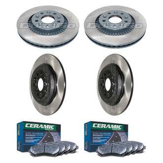 DuraGo® - Electrophoretic Coated Plain Front and Rear Brake Kit with Ceramic Pads