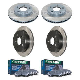 DuraGo® - Electrophoretic Coated Plain Front and Rear Brake Kit with Ceramic Pads