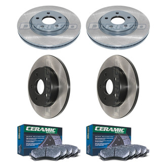 DuraGo® - Electrophoretic Coated Plain Front and Rear Brake Kit with Ceramic Pads