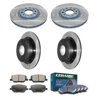 DuraGo® - Electrophoretic Coated Plain Front and Rear Brake Kit with Ceramic Pads