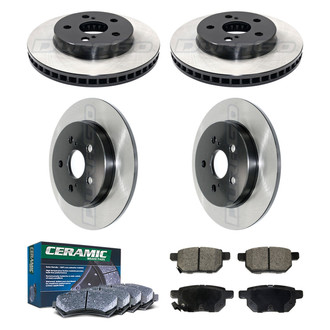 DuraGo® - Electrophoretic Coated Plain Front and Rear Brake Kit with Ceramic Pads