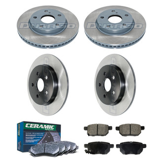 DuraGo® - Electrophoretic Coated Plain Front and Rear Brake Kit with Ceramic Pads