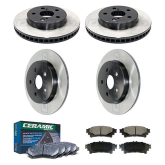 DuraGo® - Electrophoretic Coated Plain Front and Rear Brake Kit with Ceramic Pads