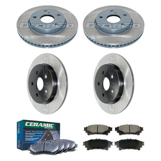 DuraGo® - Electrophoretic Coated Plain Front and Rear Brake Kit with Ceramic Pads