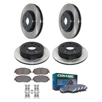 DuraGo® - Electrophoretic Coated Plain Front and Rear Brake Kit with Ceramic Pads