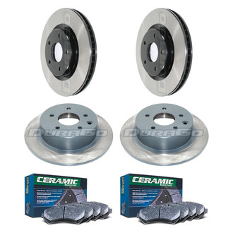 DuraGo® - Electrophoretic Coated Plain Front and Rear Brake Kit with Ceramic Pads