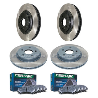 DuraGo® - Electrophoretic Coated Plain Front and Rear Brake Kit with Ceramic Pads